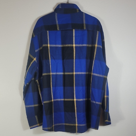 Y2K Northwest Territory Mens Plaid Flannel Button Up Shirt Size XL Blue Vintage - Picture 7 of 11
